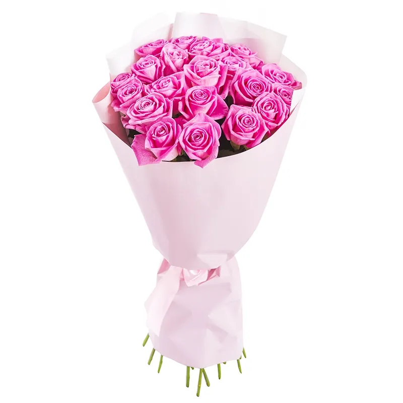 Букет из 21 розовой розы россия
